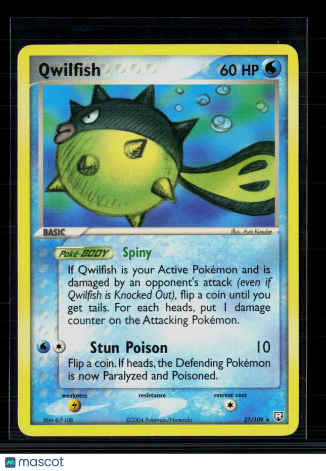 Pokemon 2004 EX Team Rocket Returns Qwilfish #27/109