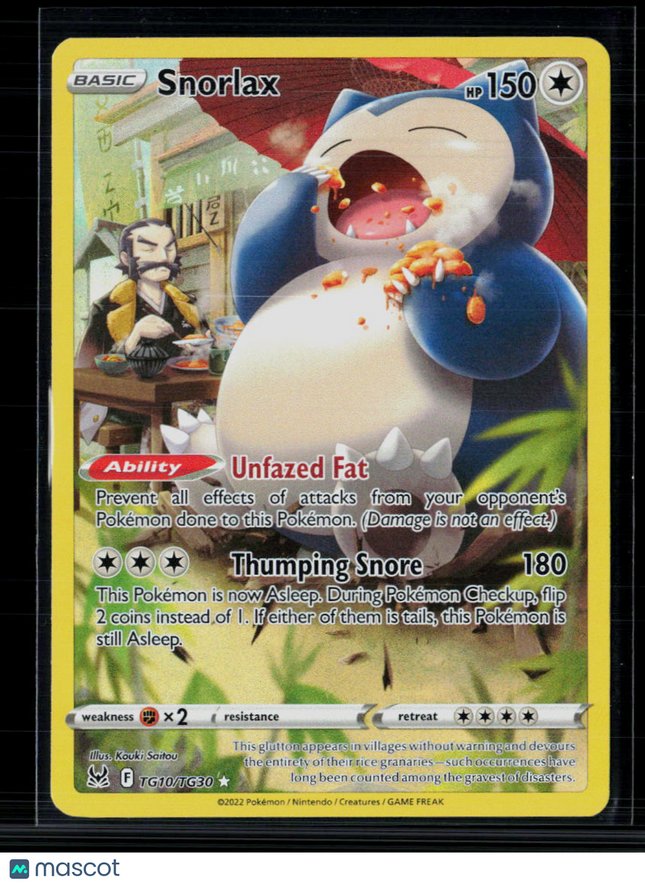 Pokemon 2022 Lost Origin Snorlax CHR #TG10/TG30