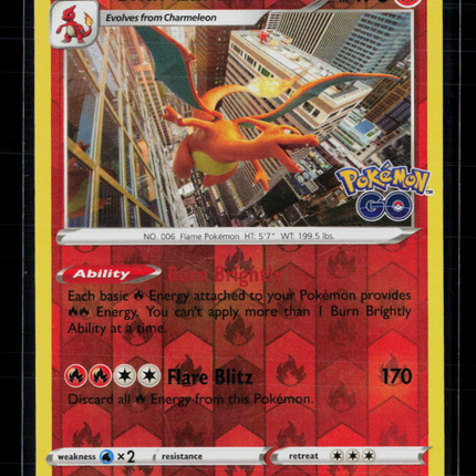 Pokemon 2022 GO Charizard #10/78 Reverse Foil