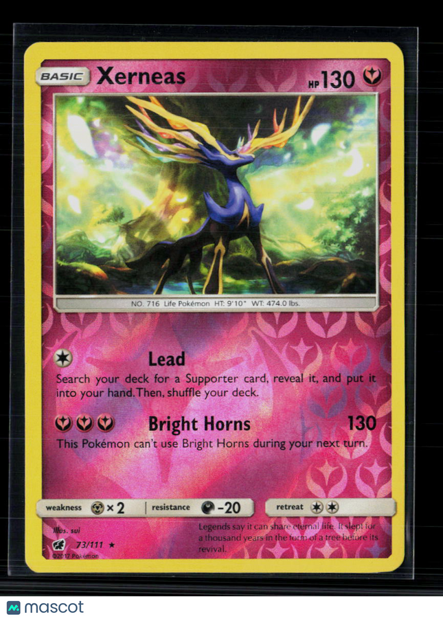 Pokemon 2017 Crimson Invasion Xerneas #73/111 Reverse Foil