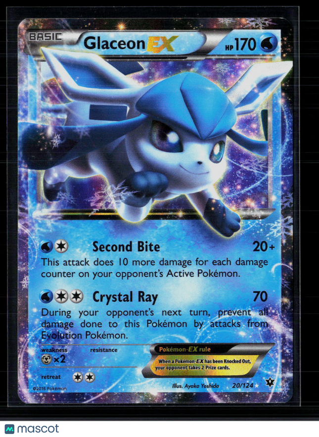 Pokemon 2016 Fates Collide Glaceon EX #20/124