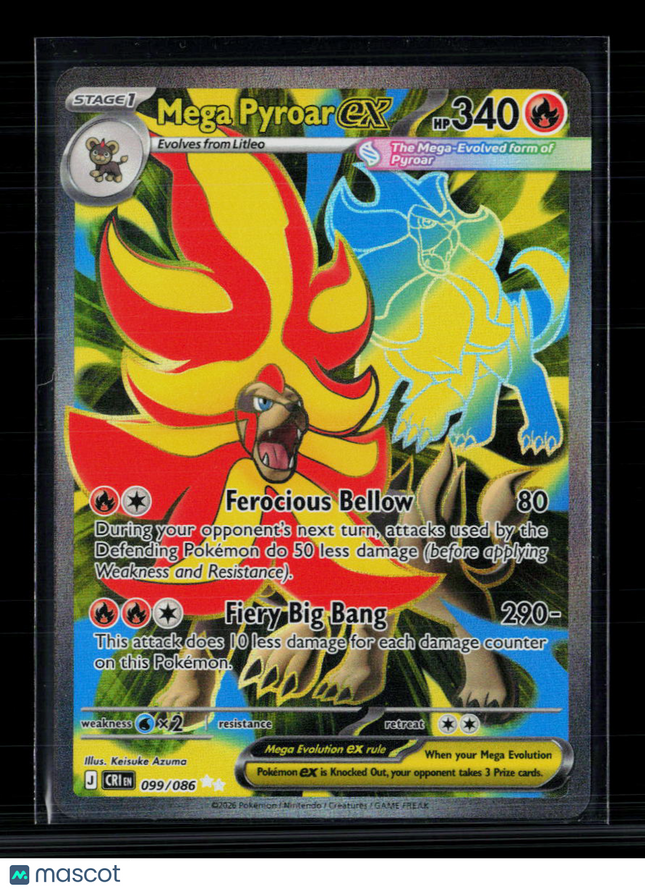 Pokemon 2026 Mega Evolution – Chaos Rising Mega Pyroar EX SR #99/86