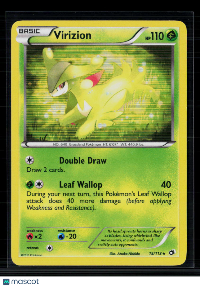 Pokemon 2013 Legendary Treasures Virizion #15/113