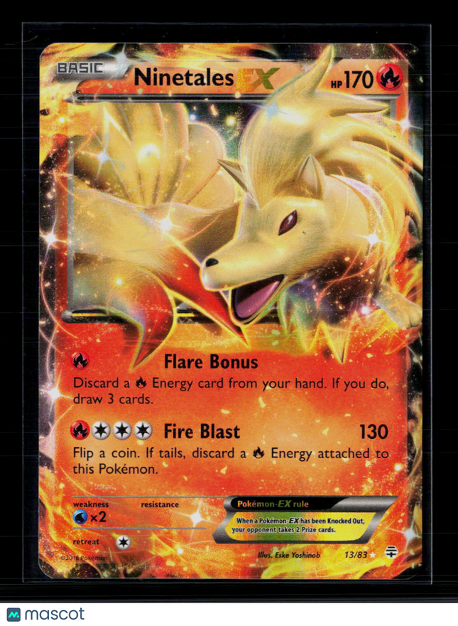 Pokemon 2016 Evolutions Ninetales EX FA #13/83