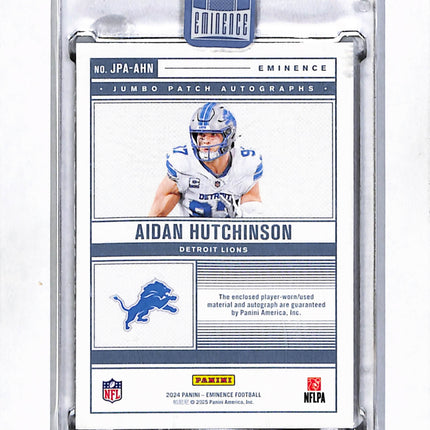 2025 Panini Eminence Football Aidan Hutchinson #JPA-AHN Jumbo Patch 04/10 Auto