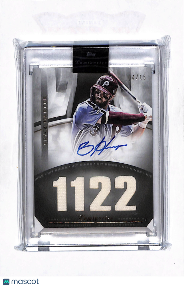 2021 Topps Luminaries Hit Kings Bryce Harper #HKAR-BH Jersey 04/15 Auto