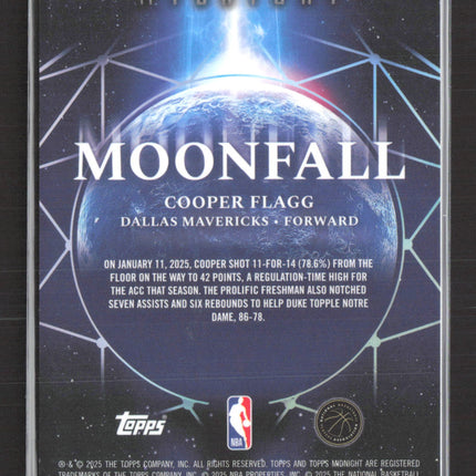 2025 Topps Midnight Moonfall Cooper Flagg #MF-21 16/35 RC