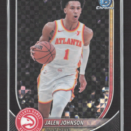 2025 Topps Bowman Chrome University Jalen Johnson #BCV-85 Black X-Fractor 02/10