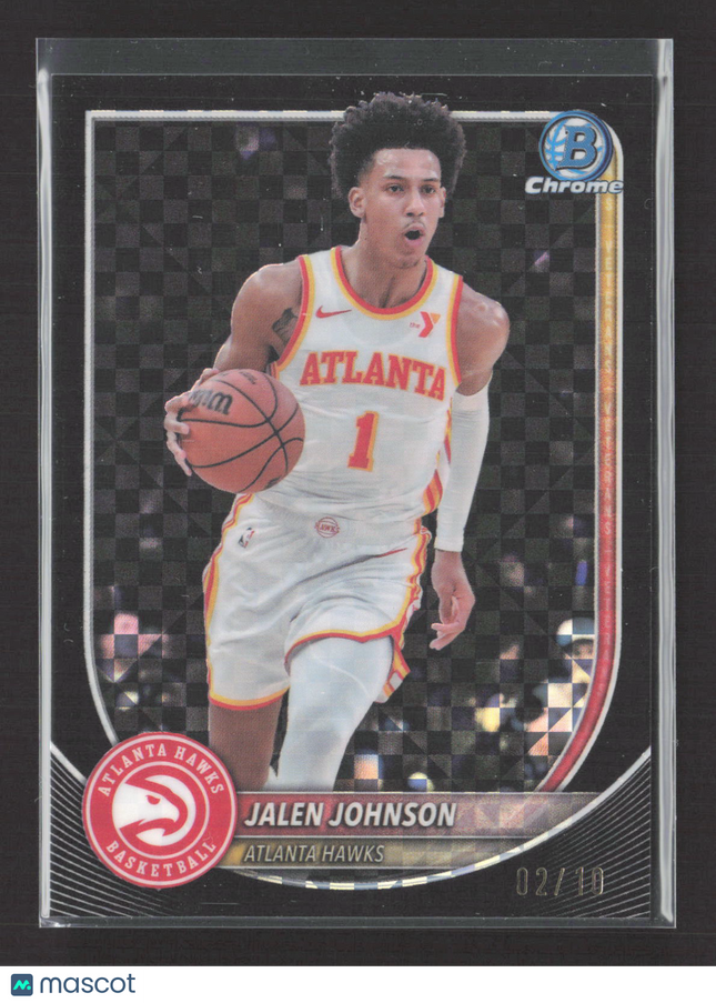 2025 Topps Bowman Chrome University Jalen Johnson #BCV-85 Black X-Fractor 02/10