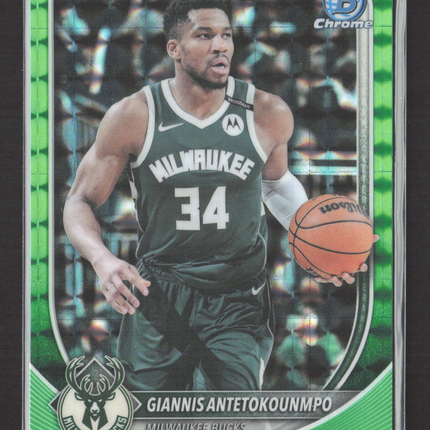 2025 Topps Bowman Chrome Giannis Antetokounmpo #BCV-80 Green Geometric 48/99