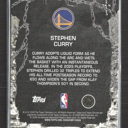 2026 Topps Chrome Basketball Cactus Jack Stephen Curry #42 Aqua Shimmer /199