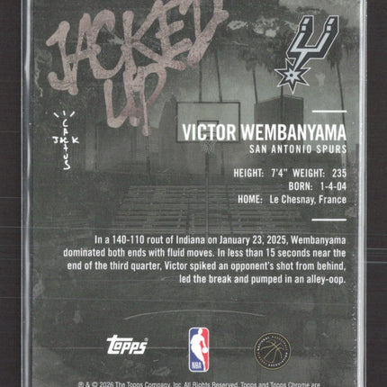 2026 Topps Chrome Basketball Jacked Up Victor Wembanyama #JU-33 Cactus