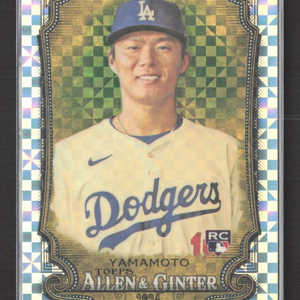 2024 Topps Allen & Ginter Yoshinobu Yamamoto #201 X-Fractor RC