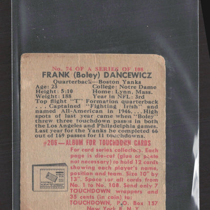 1948 Bowman Frank Dancewicz #74