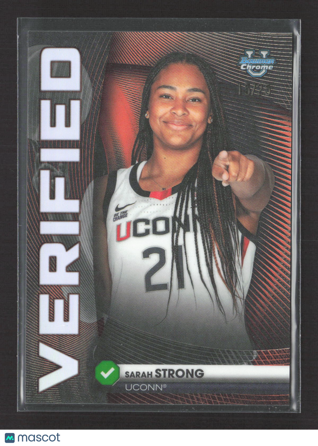 2025 Bowman Chrome University Verified Sarah Strong #BV-5 Orange Refractor /25
