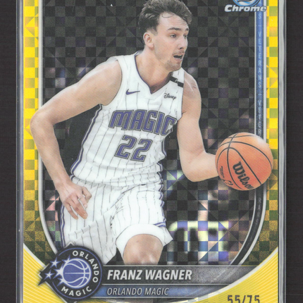 2025 Topps Bowman Chrome University Franz Wagner #BCV-95 Yellow X-fractor 55/75