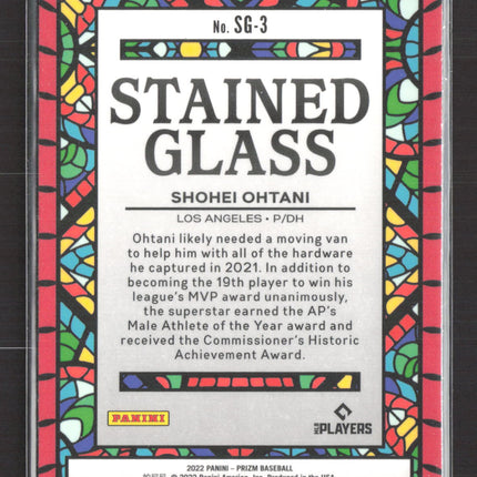 2022 Panini Prizm Baseball Stained Glass Shohei Ohtani #SG-3