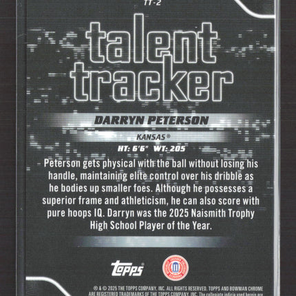 2025 Bowman Chrome Talent Tracker Darryn Peterson #TT-2 Black /10