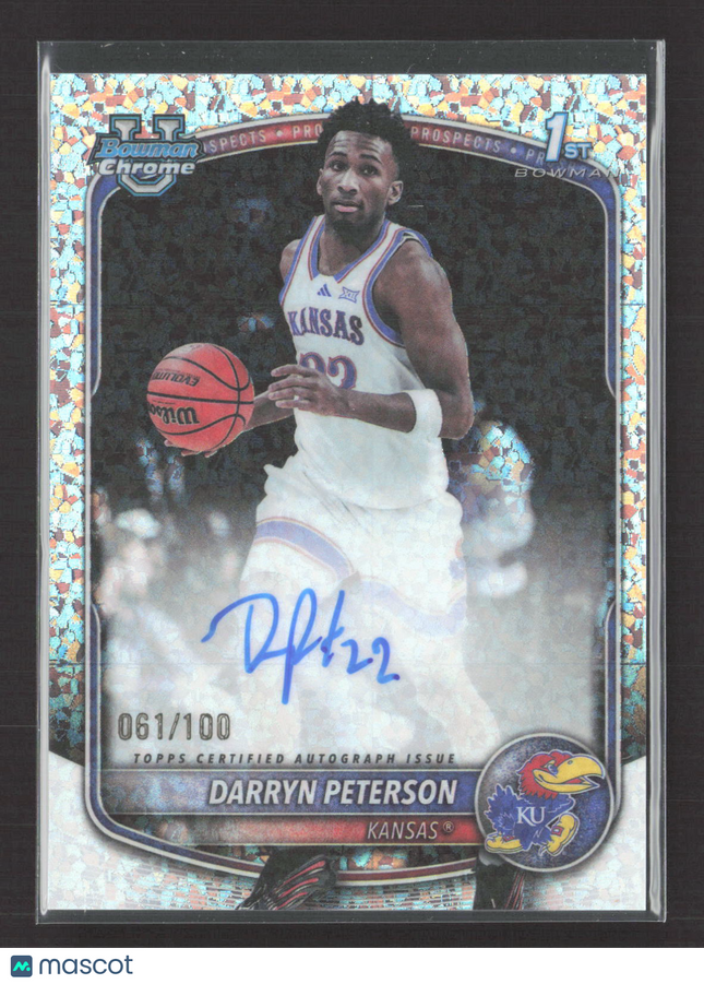 2025 Bowman Chrome University Darryn Peterson Speckle Refractor /100 1st Auto