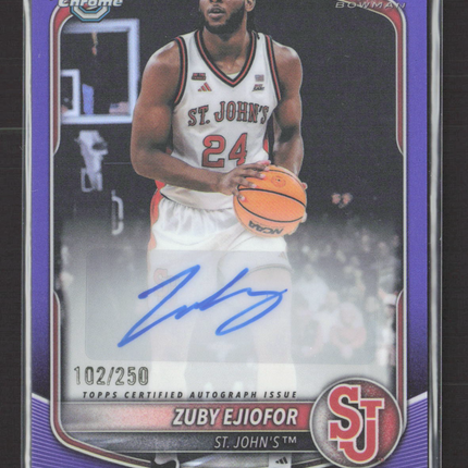 2025 Bowman Chrome Zuby Ejiofor #CPA-ZE Purple Refractor 102/250 1st Auto