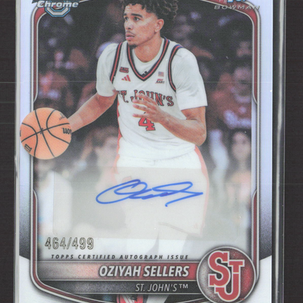 2025 Topps Bowman Chrome Oziyah Sellers #CPA-OS Refractor 464/499 Auto