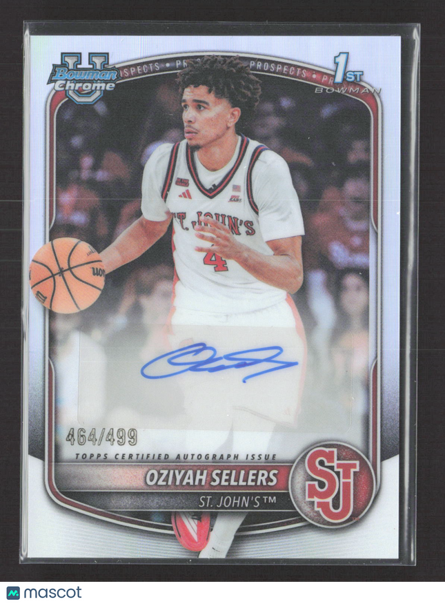 2025 Topps Bowman Chrome Oziyah Sellers #CPA-OS Refractor 464/499 Auto