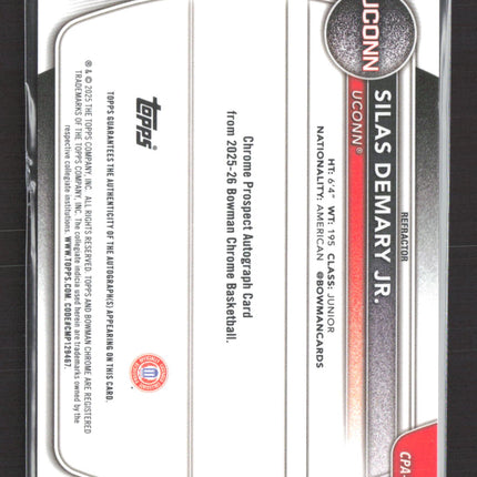 2025 Bowman Chrome Silas Demary Jr. #CPA-SD Refractor 451/499 1st Bowman Auto