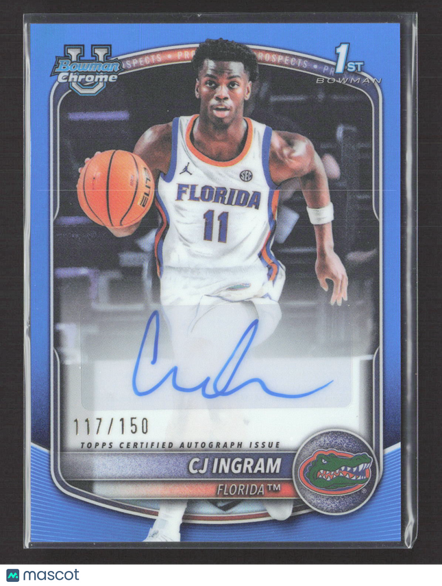 2025 Bowman Chrome University CJ Ingram #CPA-CI Blue Refractor 1st /150 Auto