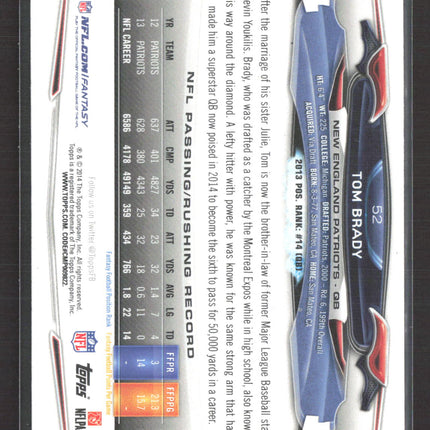 2014 Topps Football Tom Brady #52