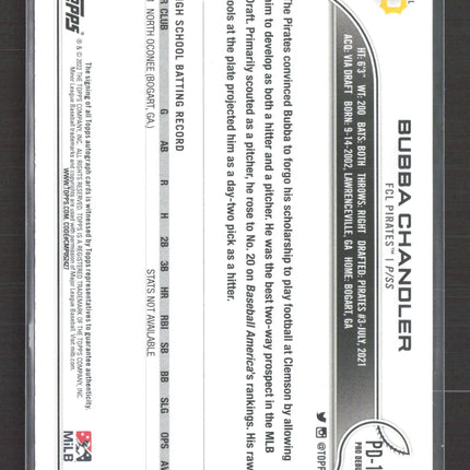 2022 Topps Pro Debut Bubba Chandler #PD-16 Auto