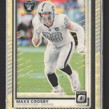 2025 Panini Donruss Optic Prizm Maxx Crosby #183 Gold Vinyl 1/1