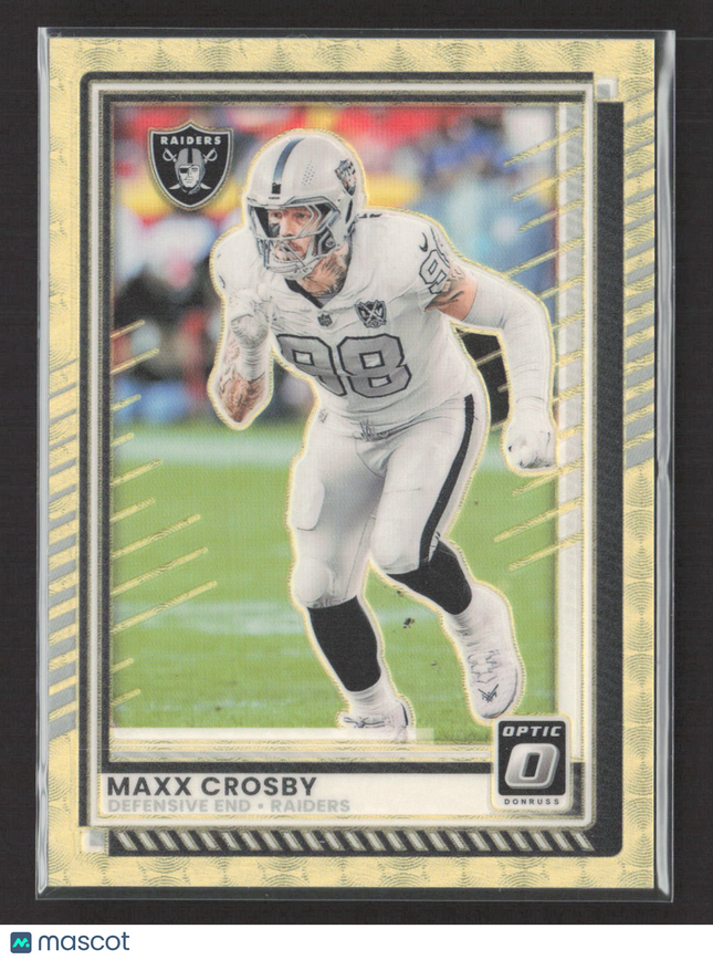 2025 Panini Donruss Optic Prizm Maxx Crosby #183 Gold Vinyl 1/1