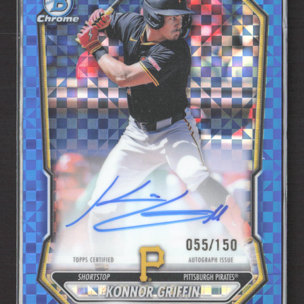 2026 Topps Bowman Chrome Konnor Griffin #CPA-KG Blue X-Fractor 055/150 Auto