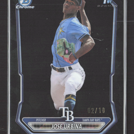 2025 Bowman Chrome Jose Urbina #BCP-81 Black Sapphire Refractor 02/10 1st Bowman