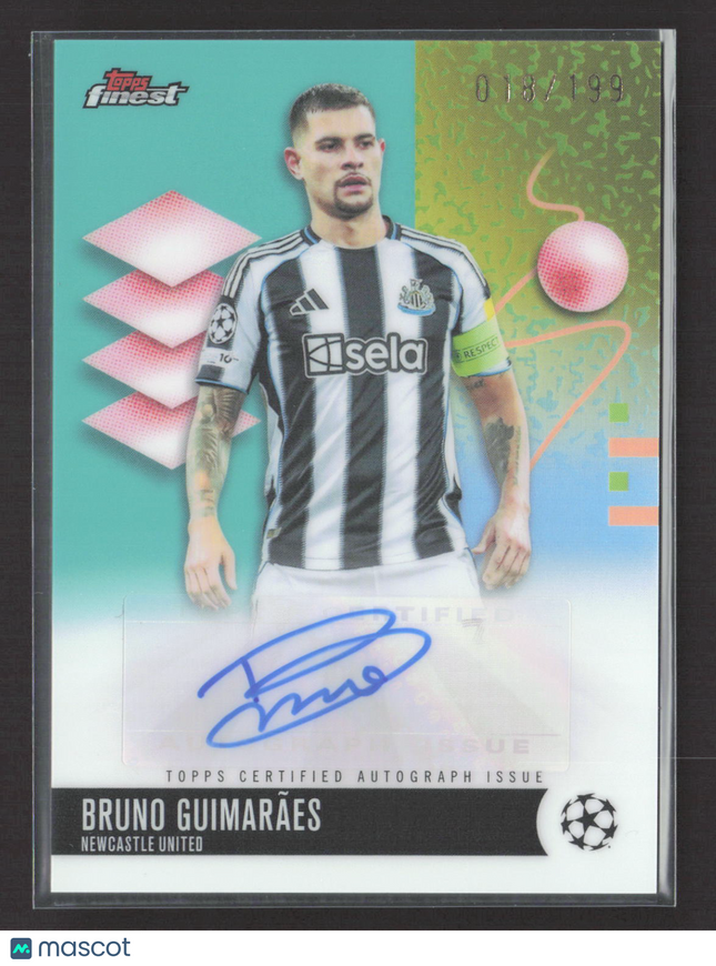 2026 Topps Finest UEFA Club Competitions Bruno Guimaraes #BA-BG 018/199 Auto