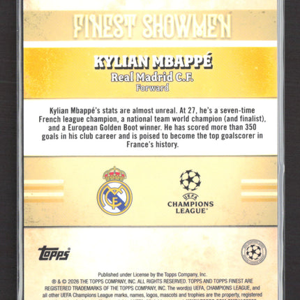2026 Topps Finest Finest Showmen Kylian Mbappe #FS-10