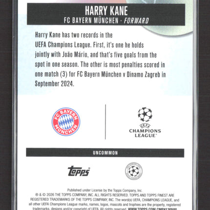 2026 Topps Finest Harry Kane #203 Purple Speckle /150