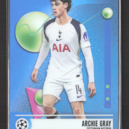 2026 Topps Finest UEFA Champions League Archie Gray #141 Blue Refractor 090/200