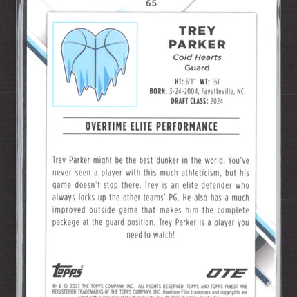 2023 Topps Finest OTE Trey Parker #65 Pink RC 051/125