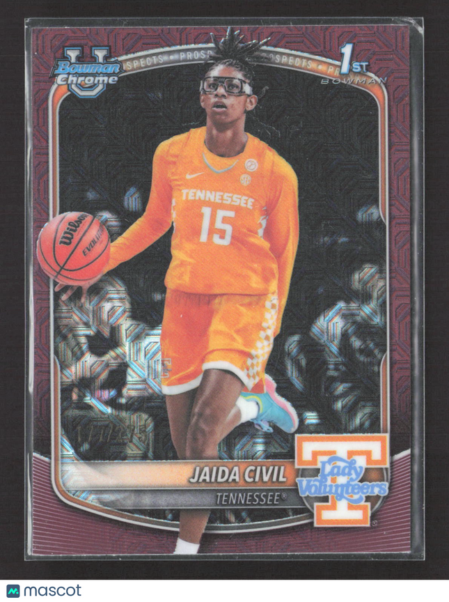 2025 Bowman Chrome University Jaida Civil #BCP-74 Pink Mojo Refractor /275