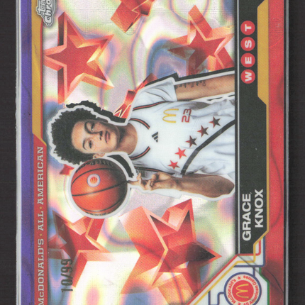 2025 Topps Chrome McDonald's All American Grace Knox #74 Purple Refractor /99