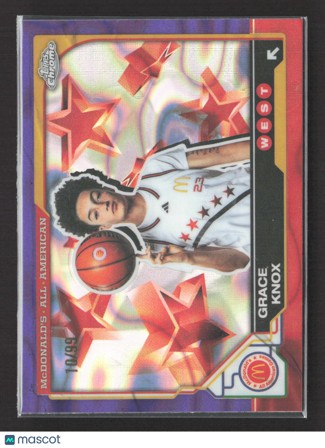 2025 Topps Chrome McDonald's All American Grace Knox #74 Purple Refractor /99