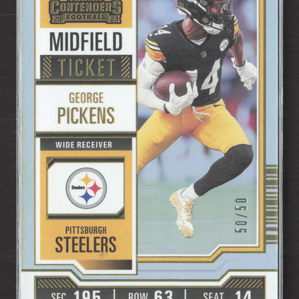 2023 Panini Contenders Football Midfield Ticket George Pickens #82 50/50