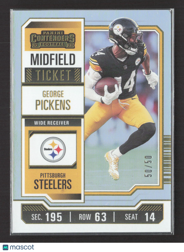 2023 Panini Contenders Football Midfield Ticket George Pickens #82 50/50