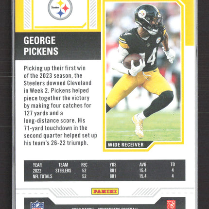 2023 Panini Contenders Football Midfield Ticket George Pickens #82 50/50