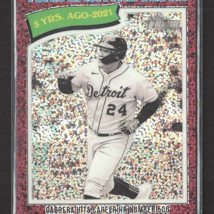2026 Topps Heritage High Turn Back the Clock Miguel Cabrera #333 Red Sparkle