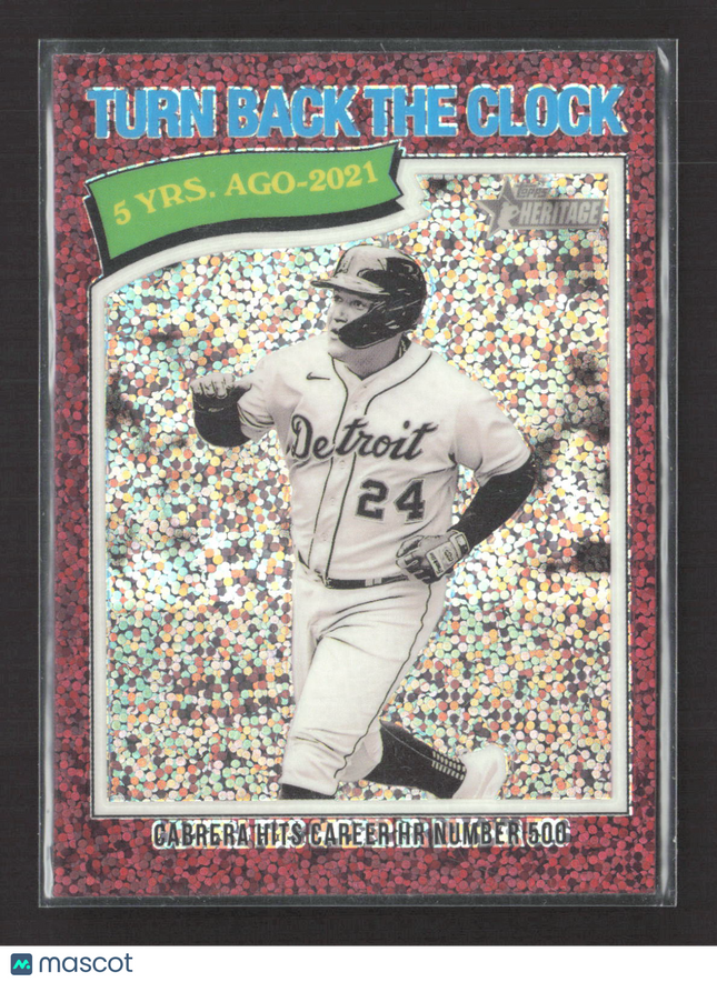 2026 Topps Heritage High Turn Back the Clock Miguel Cabrera #333 Red Sparkle