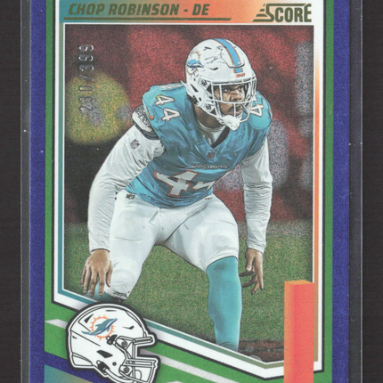 2025 Panini Score Football Chop Robinson #167 Purple 230/399