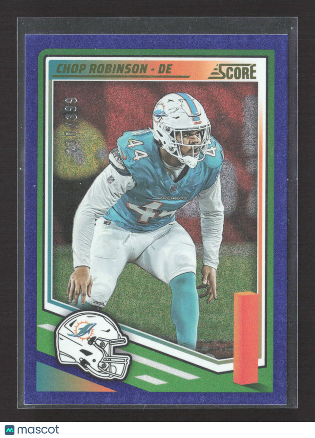 2025 Panini Score Football Chop Robinson #167 Purple 230/399