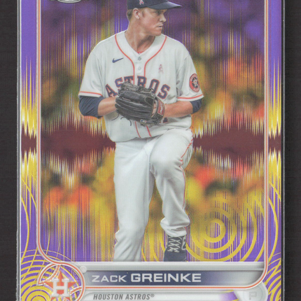 2022 Topps Chrome Sonic Zack Greinke #5 Purple Sonar /299